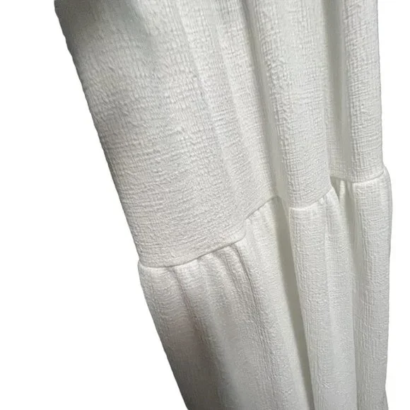 Nasty Gal Size  US 6 White Maxi Dress Tie and Cutout in Back Tiered Summer Layer - Picture 3 of 6